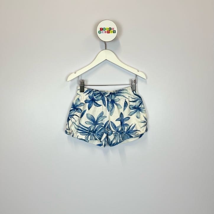 Short Infantil Milon Estampa Flores Azuis 