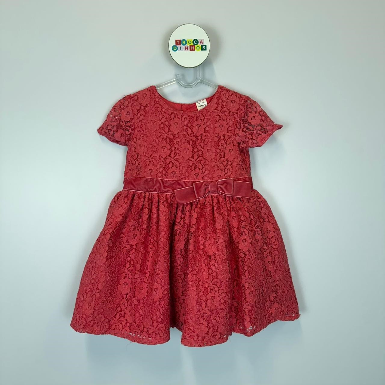 Vestido de renda + tapa fralda Carter's