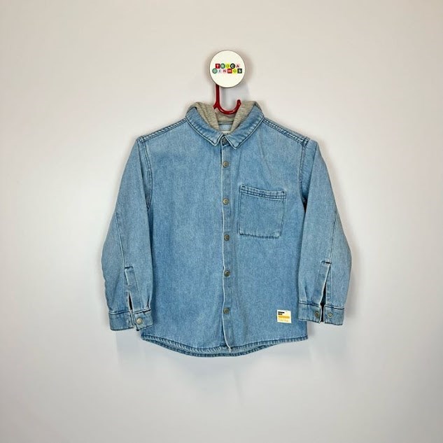 Jaqueta Jeans Infantil Zara com Gorro