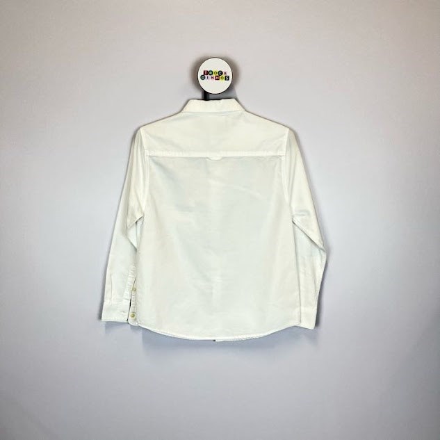 Camisa Social Infantil Zara Branca Manga Longa 