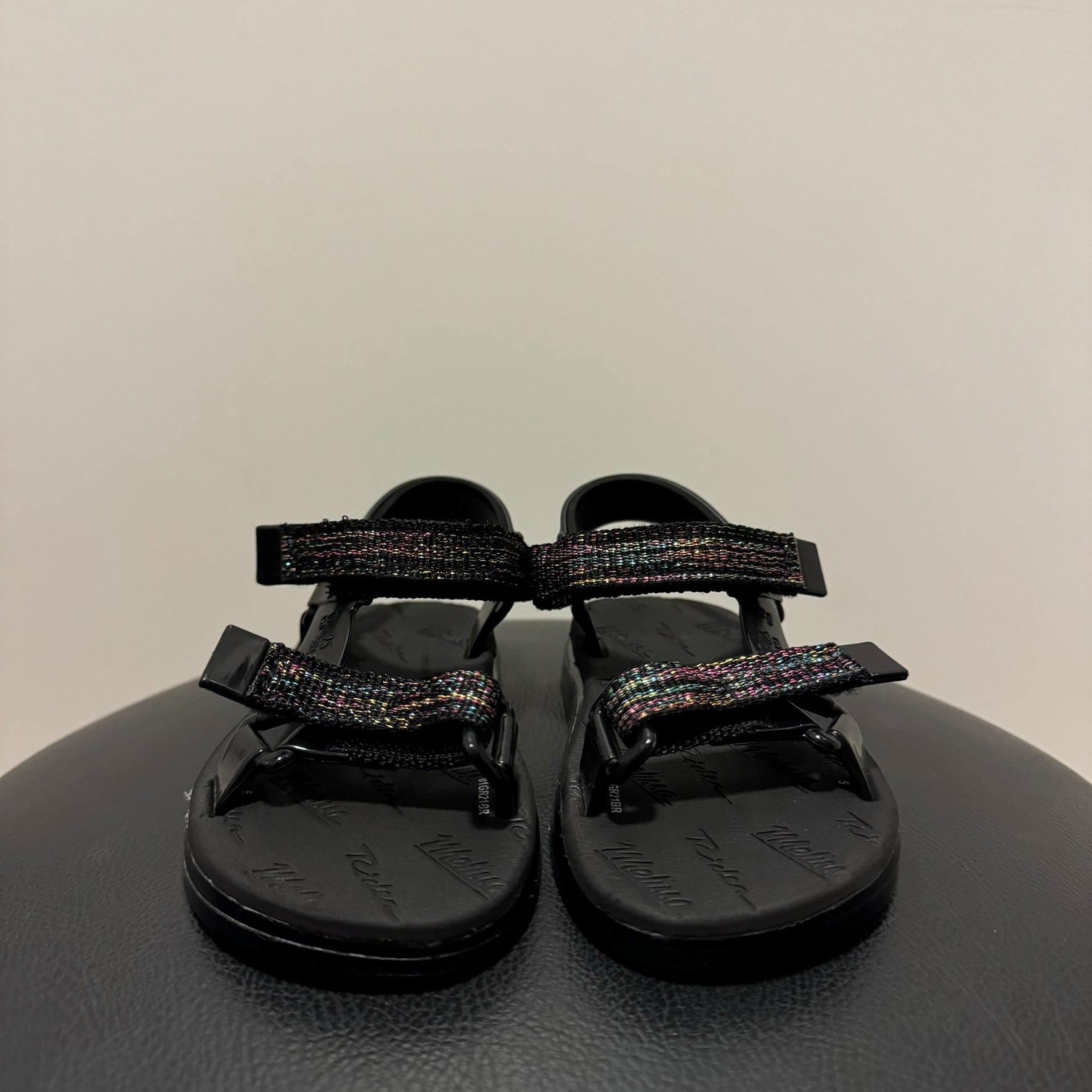 Sandália Melissa preta collab Rider