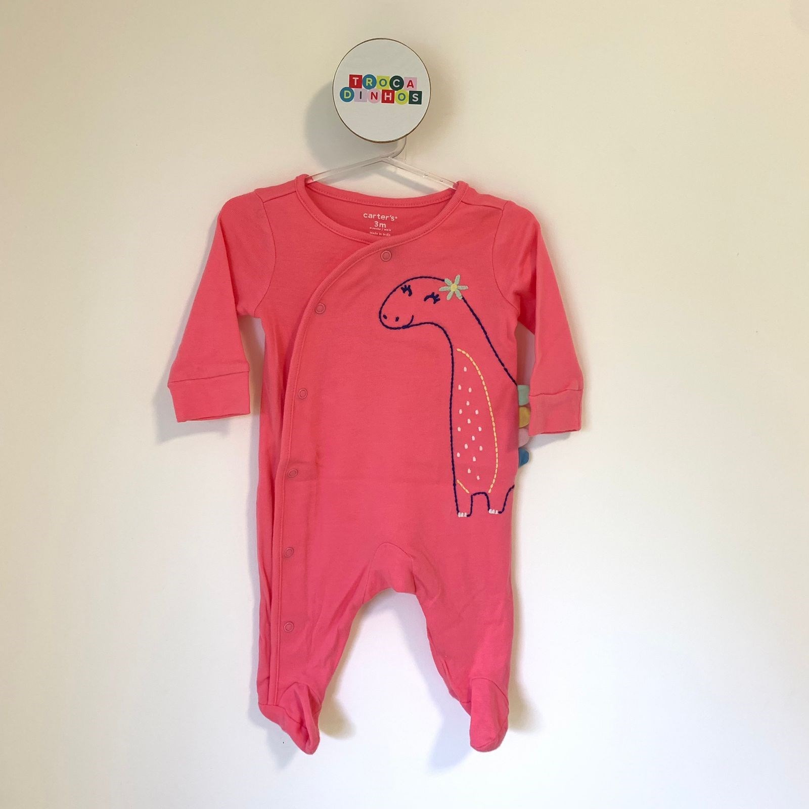 Macacão dino rosa - Carter's