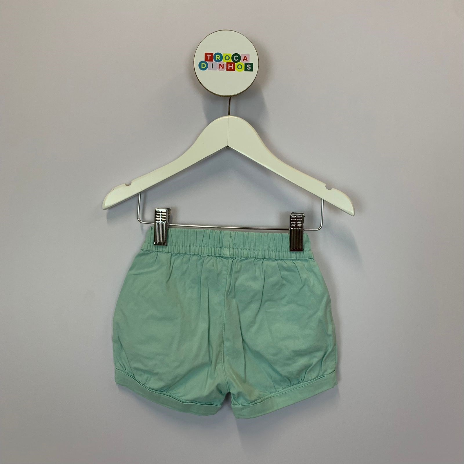 Short verde água 1+1