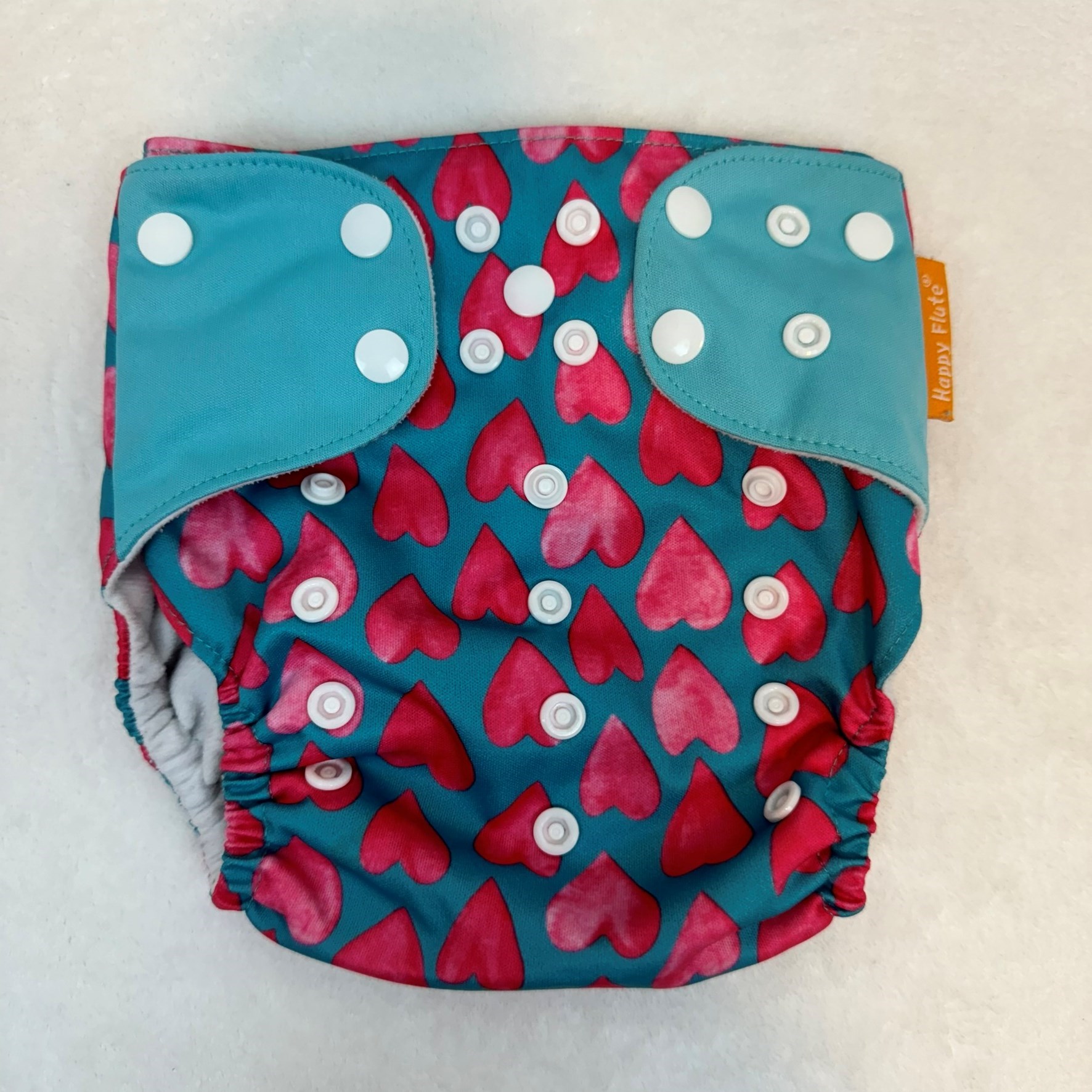 Fralda ecológica - estampa corações Happy Flute