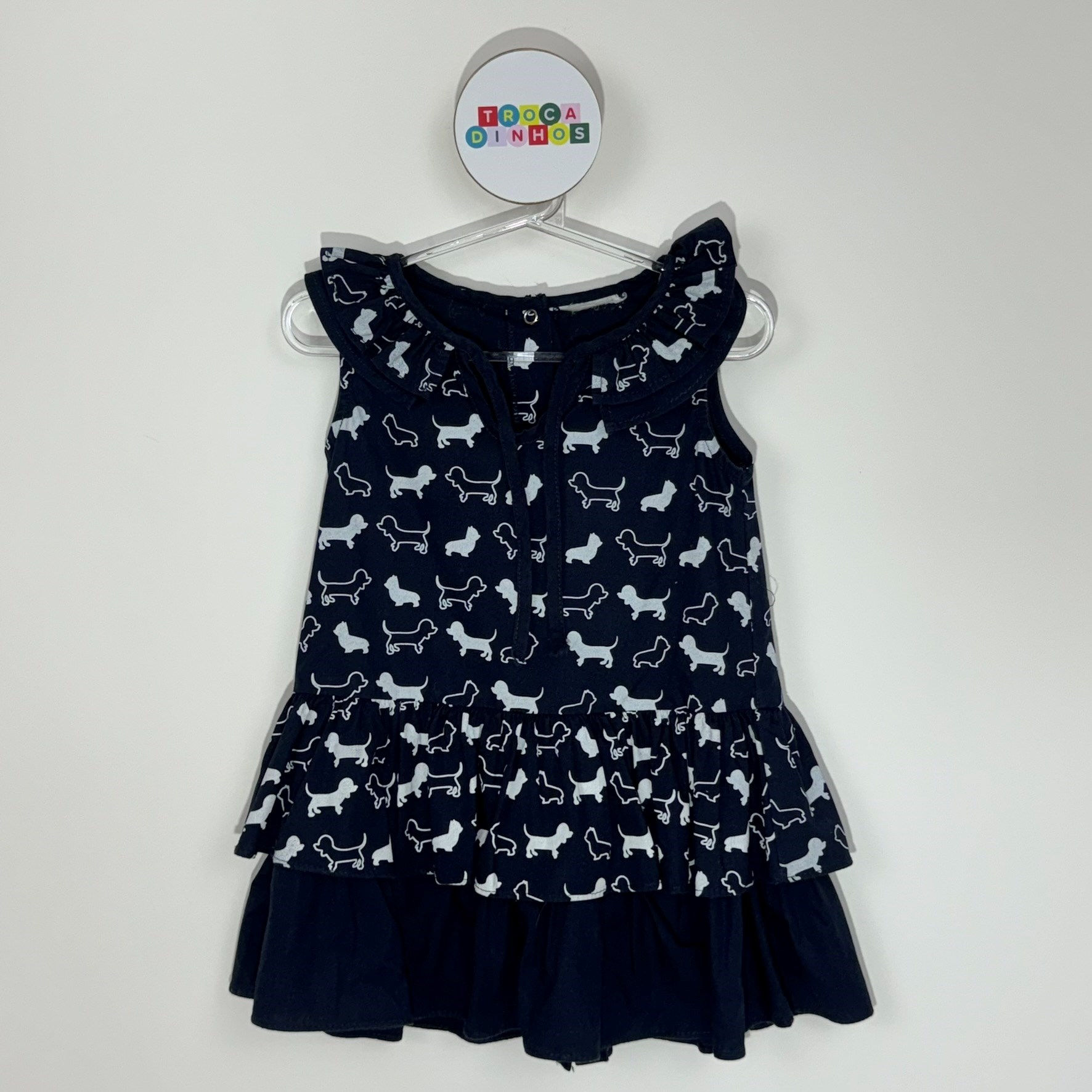 Vestido + tapa fralda cachorrinhos