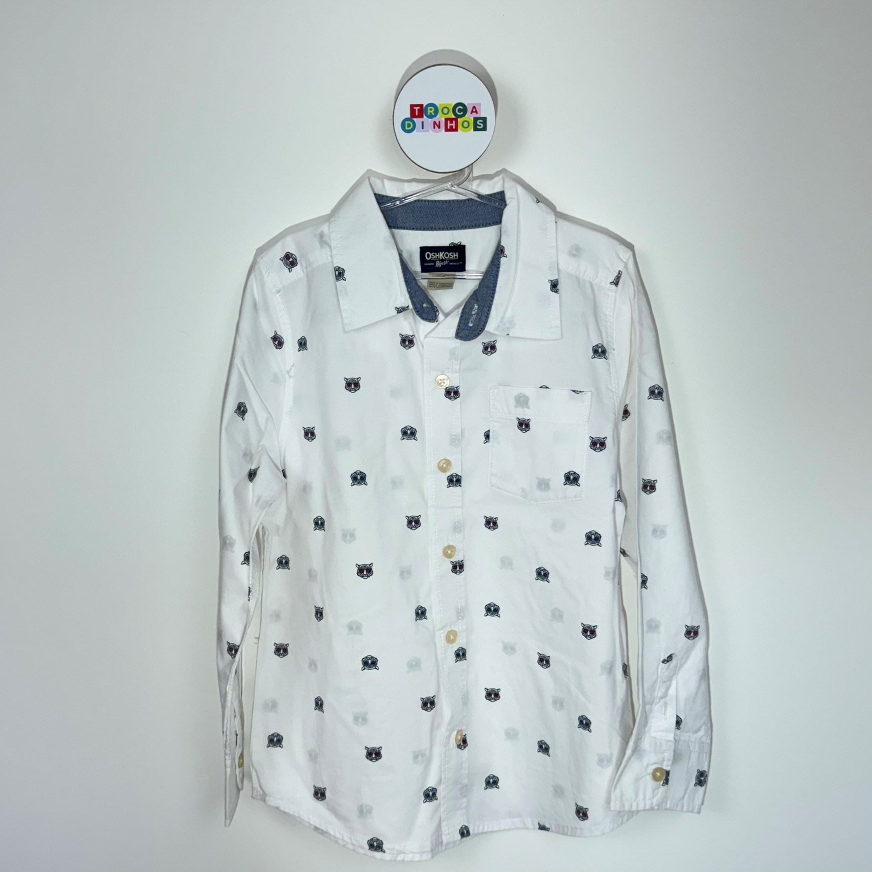 Camisa branca com tigres de óculos - OshKosh