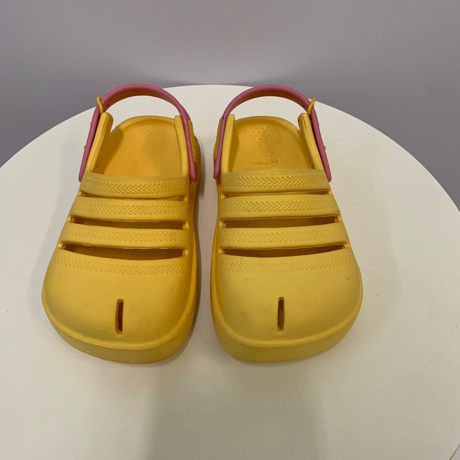 Clog Havaianas Baby - Amarelo com Presilha Rosa