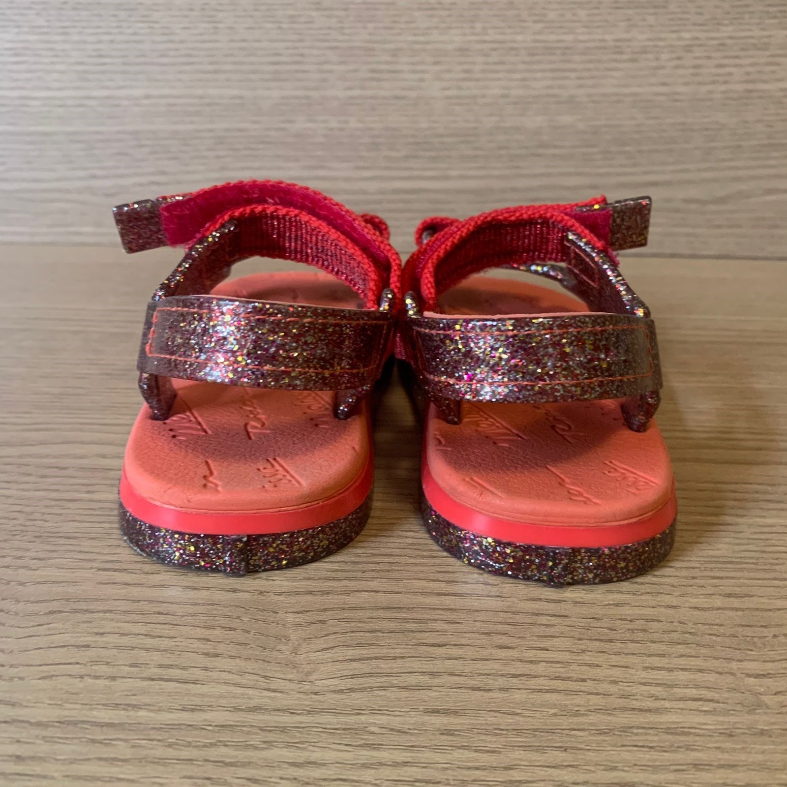 Sandália Melissa vermelho com glitter collab Rider