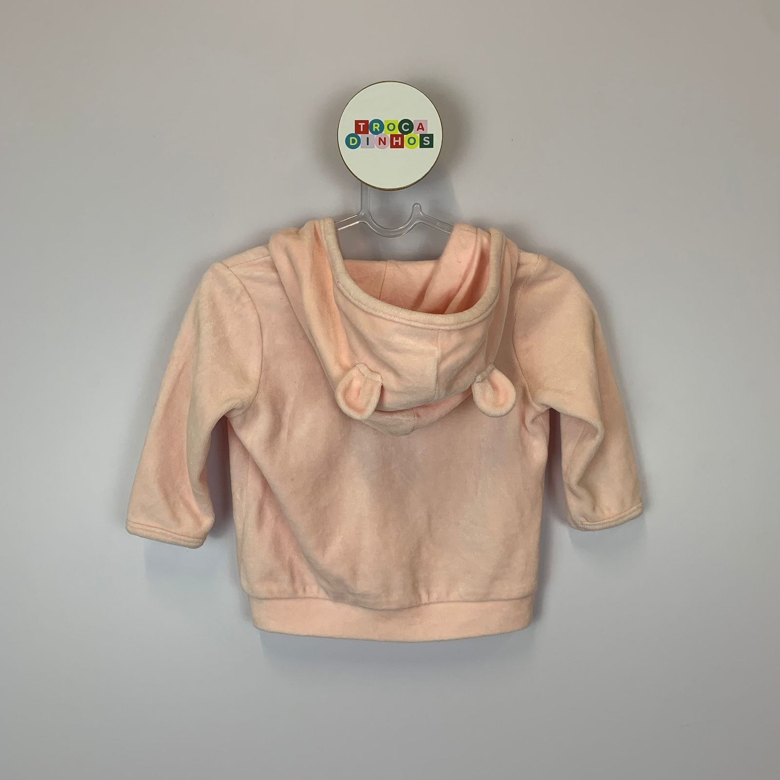 Casaco de plush rosa claro