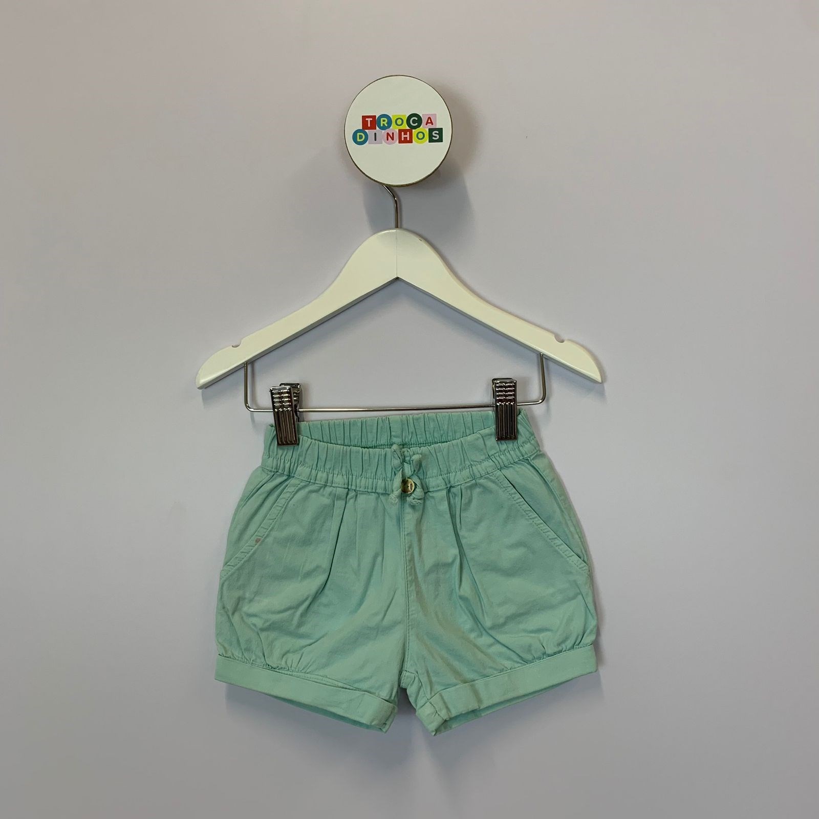 Short verde água 1+1