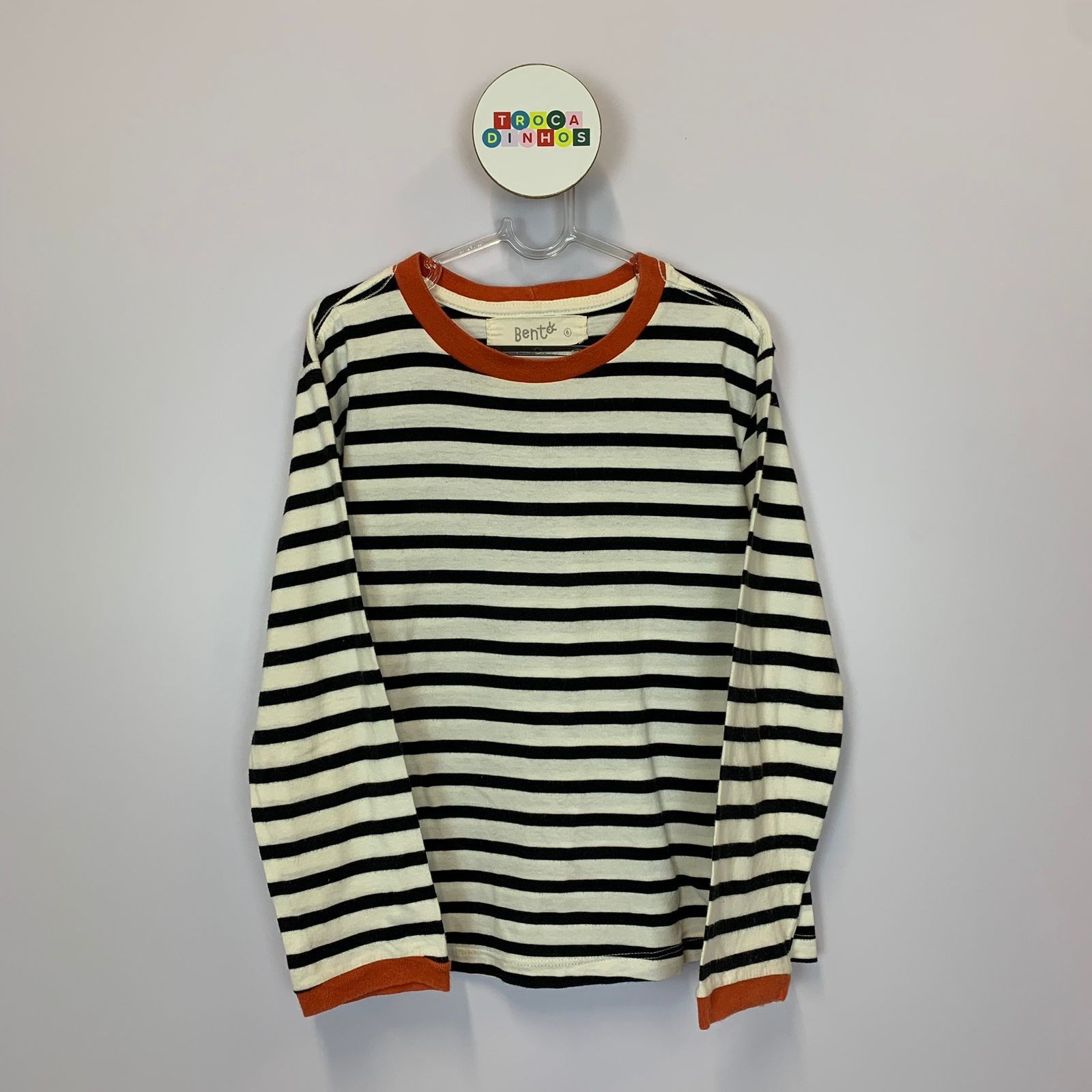 Camiseta listrada manga longa - Bentô