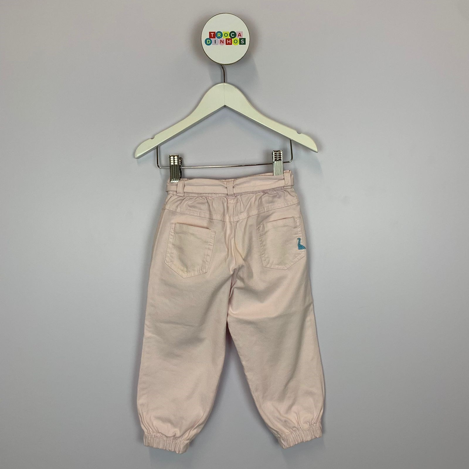 Calça rosa com laço Beabá