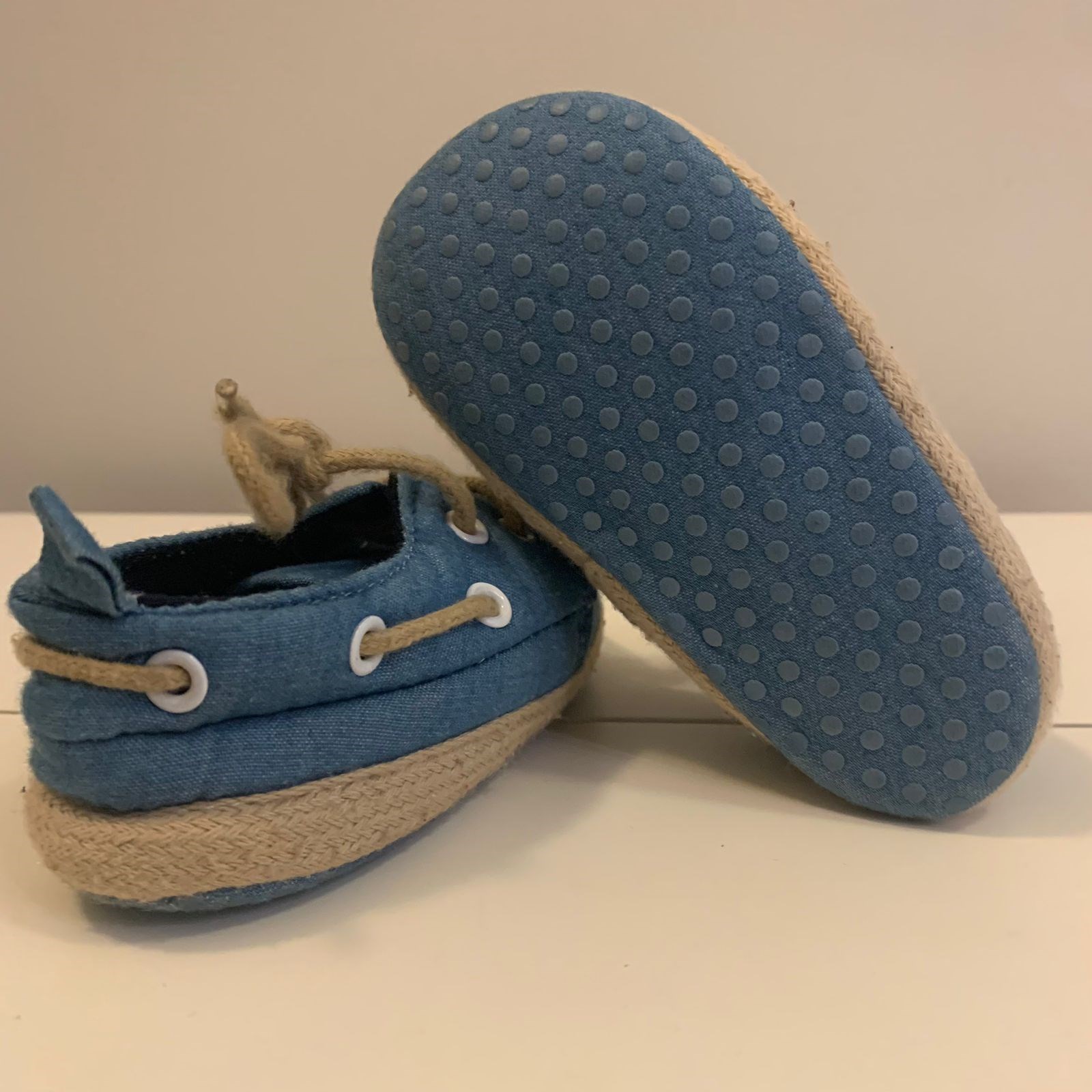 Mocassim em tecido jeans