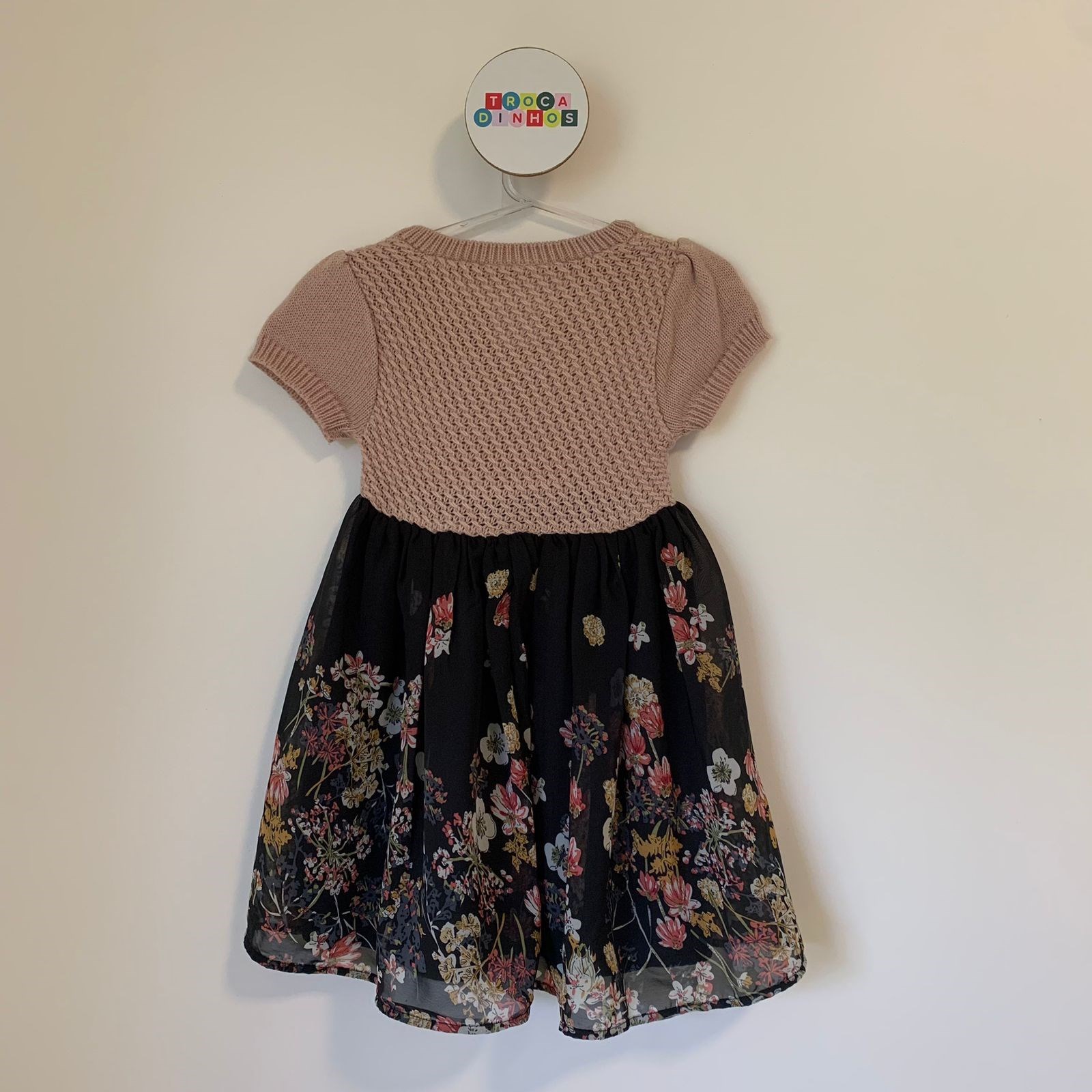 Vestido tricô + crepe 