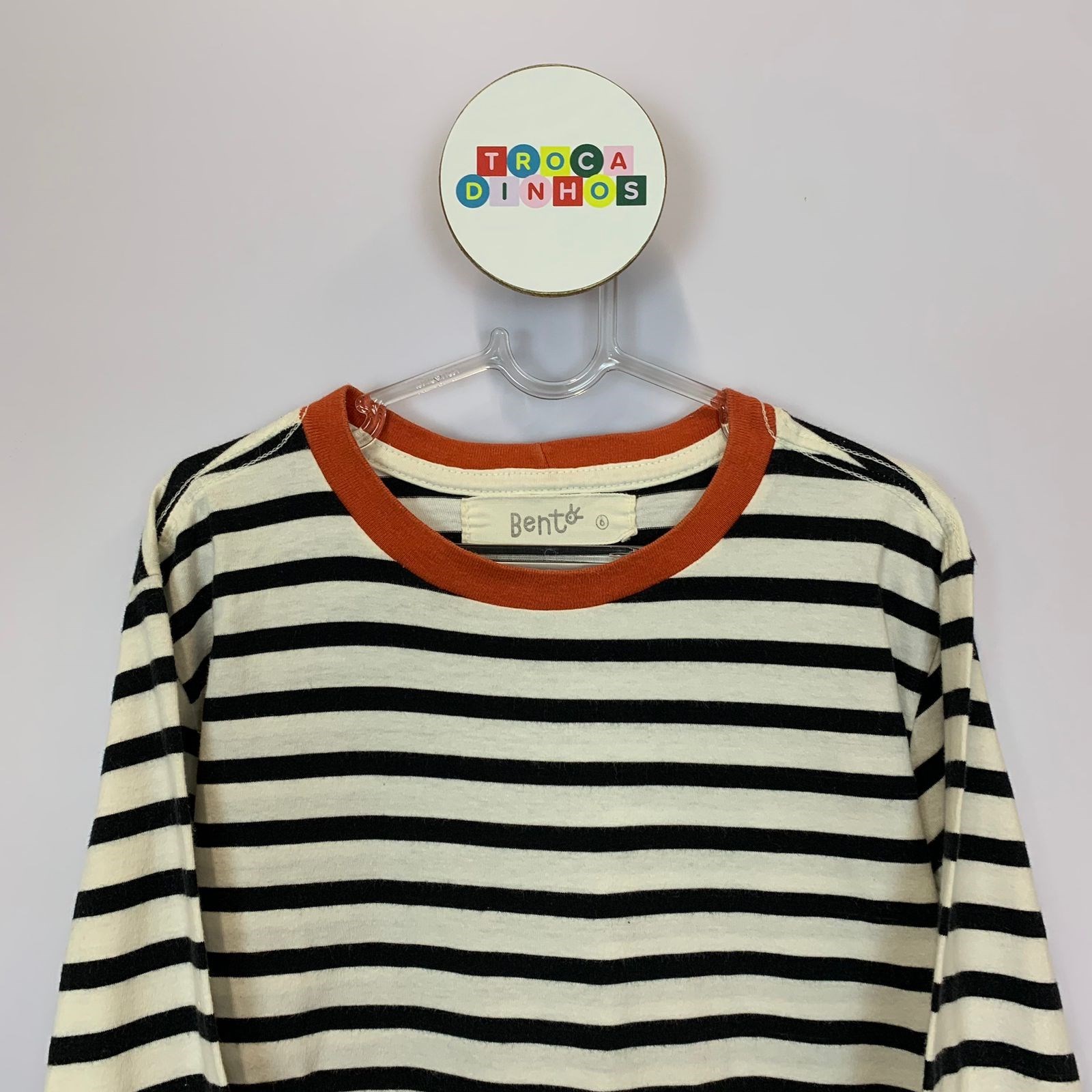 Camiseta listrada manga longa - Bentô