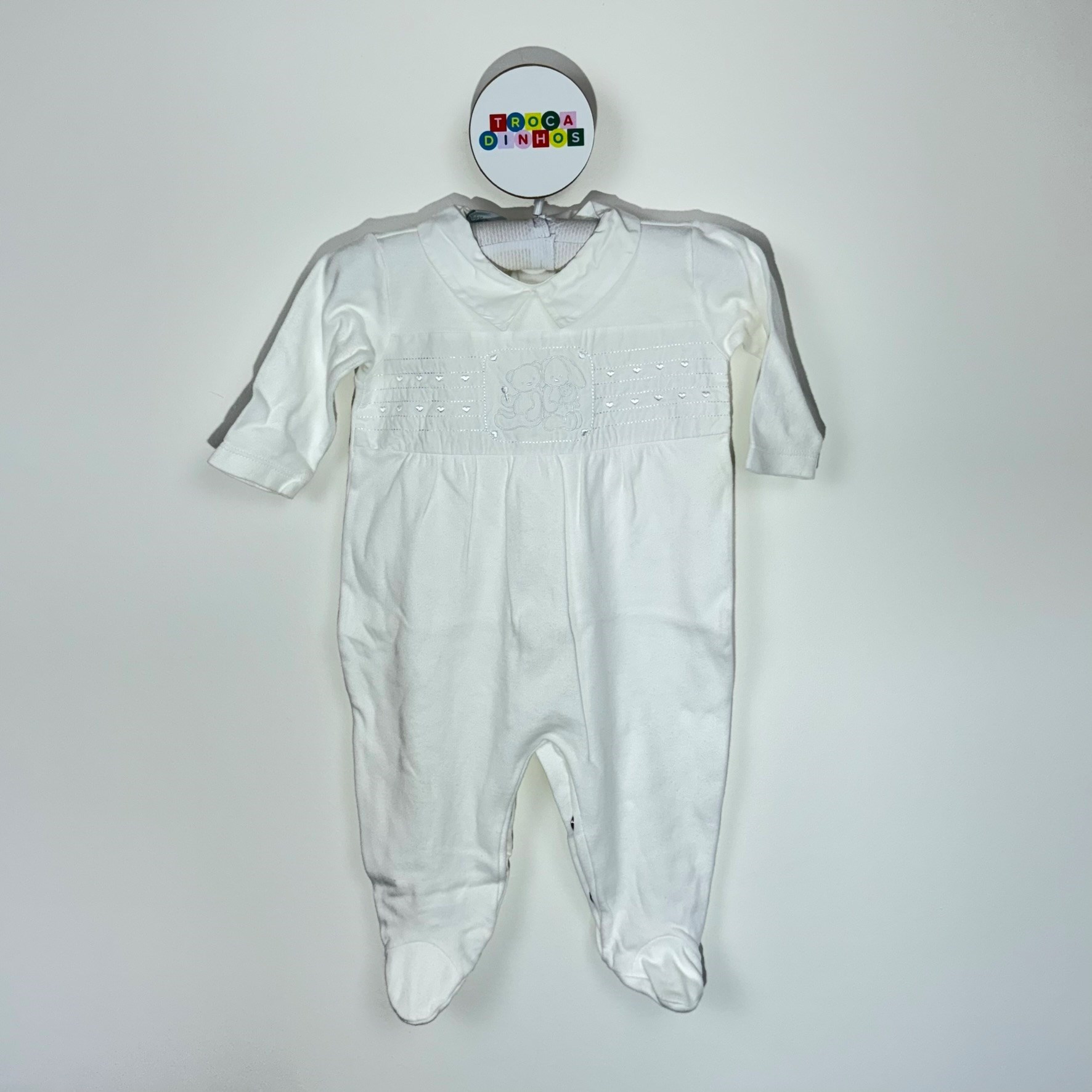 Macacão branco ursinho