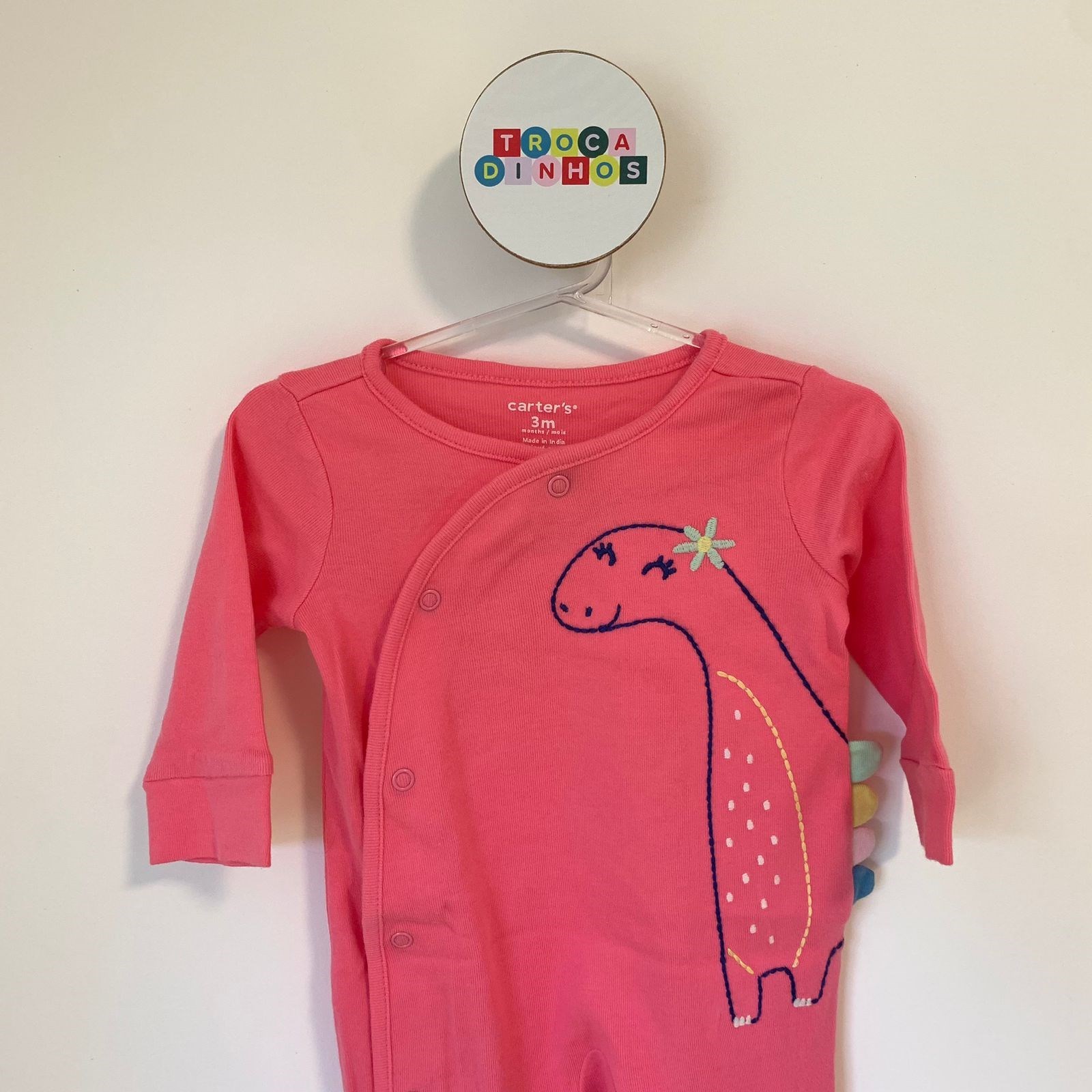Macacão dino rosa - Carter's