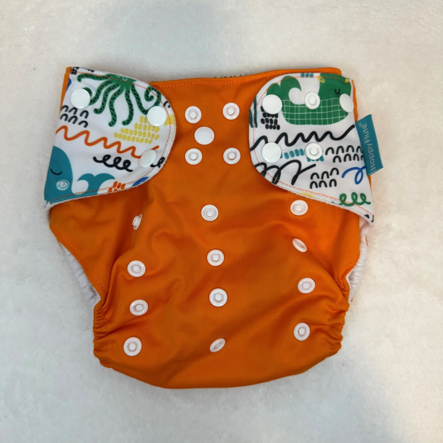 Fralda ecológica - estampa com laranja Happy Flute