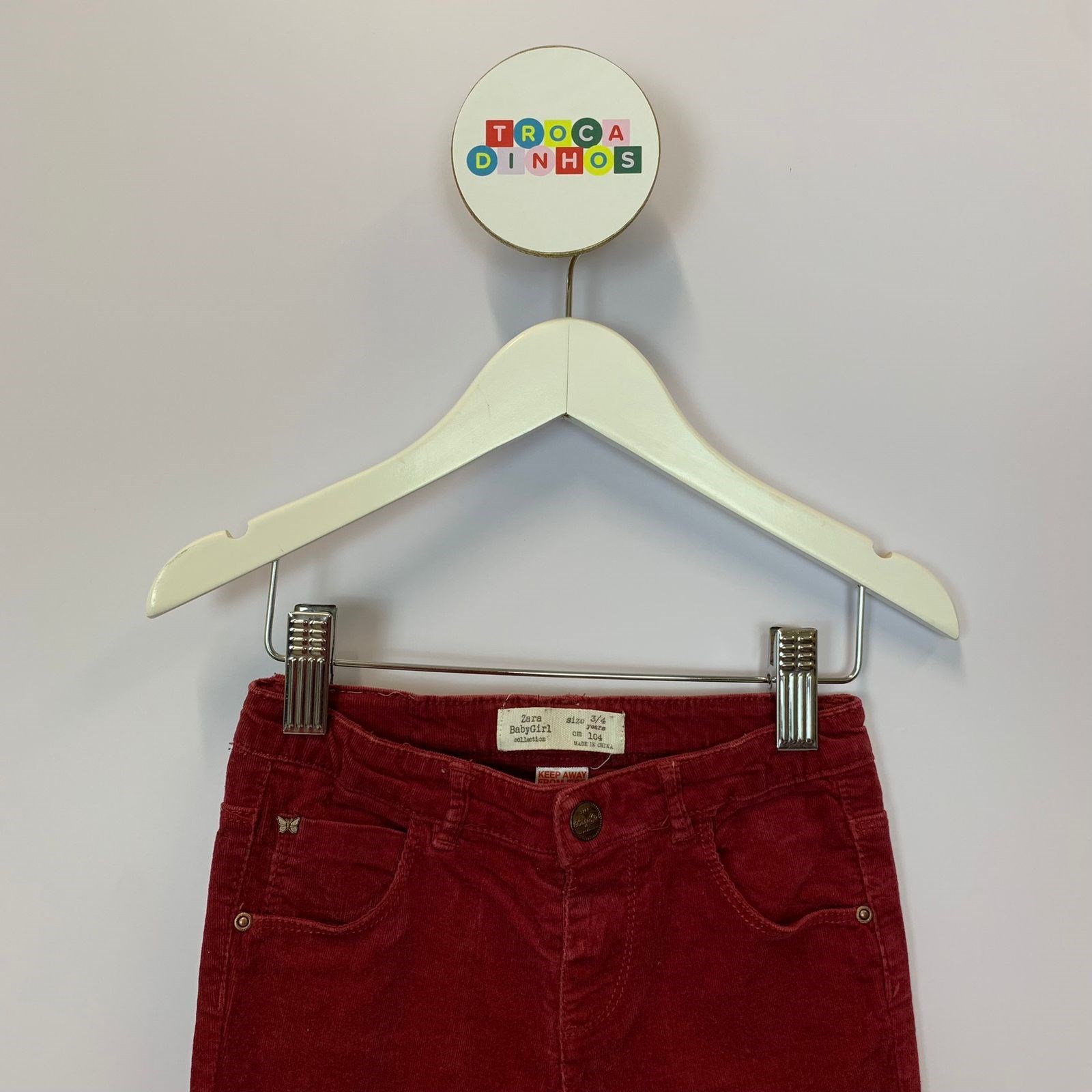 Calça de veludo cotelê Zara