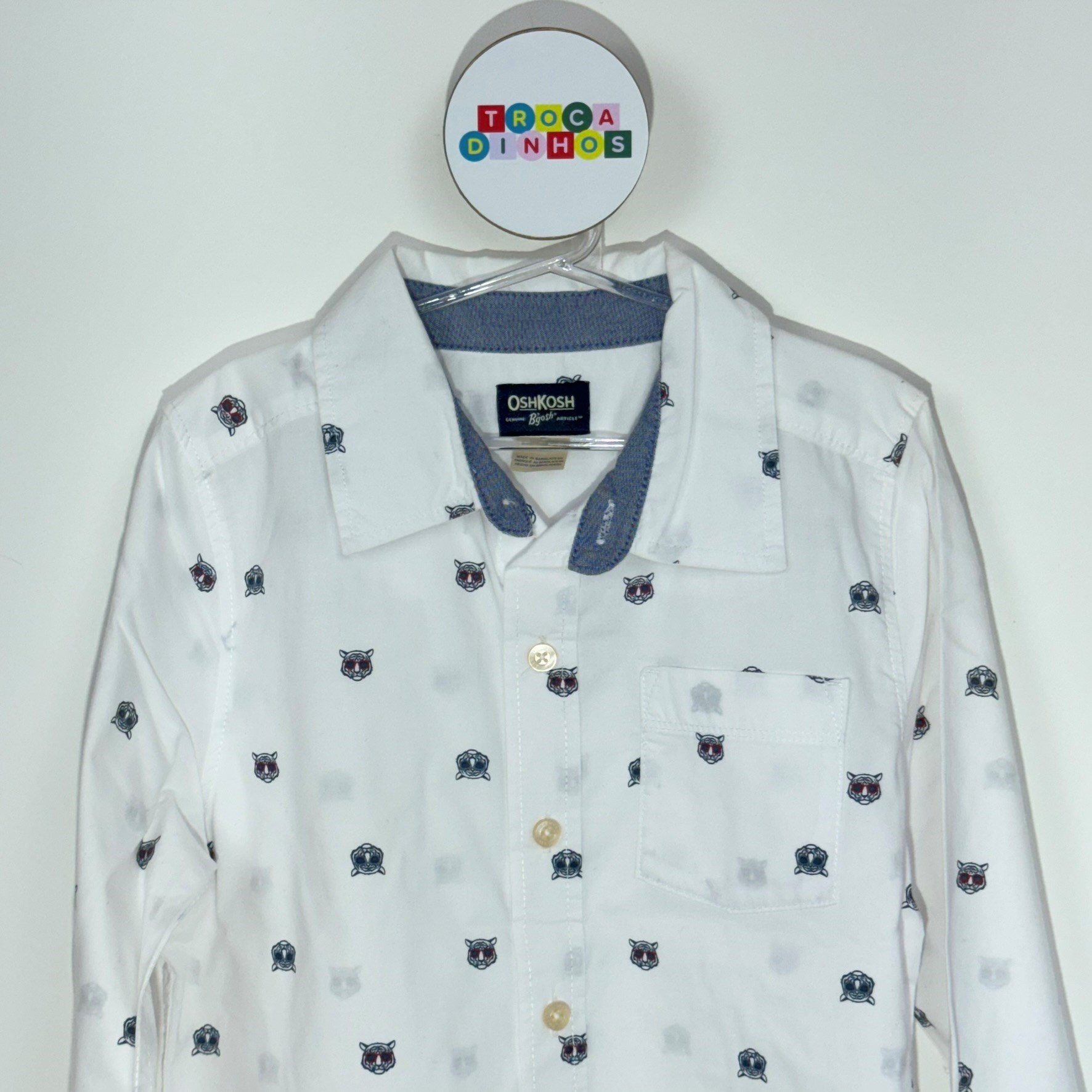 Camisa branca com tigres de óculos - OshKosh