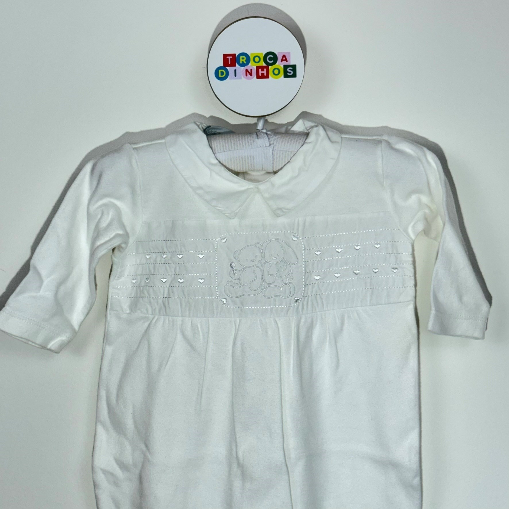 Macacão branco ursinho